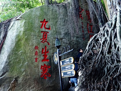 在日光岩下山时无意中发现了一个避暑山庄的地方。这里确实挡住了所有的太阳，并营造了风口，在这里站着确实感觉到了凉爽。